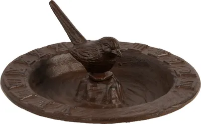 Obrázek produktu pro Koupelna pro ptáky ESSCHERT DESIGN s litinovými slunečními hodinami