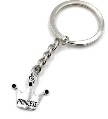 Produktbild von Onwomania Prinzessin Krone Schlüsselanhänger Metall Glücksbringer in Alu Geschenkbox, ideal zum Verschenken