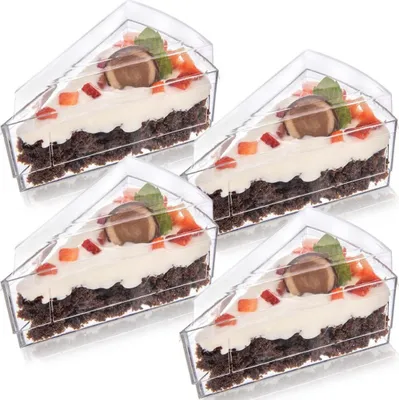 Zdjęcie produktu dla Orion | Miseczki na desery i przekąski - z pokrywką - 160 ml - 4 sztuki - przezroczyste - trójkąty