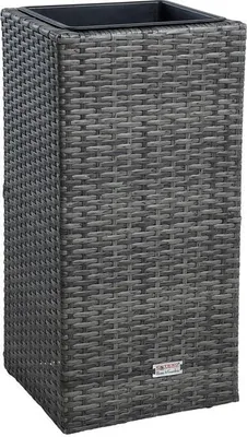 Produktbild von Polyrattan Blumenkübel Pflanzkübel 60 cm Rattan Blumentopf Übertopf Anthrazit