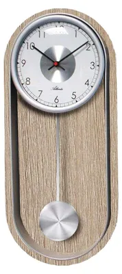 Produktbild von Holz- und Metall Pendel Wanduhr mit Analoganzeige