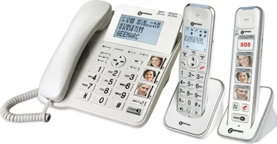 Produktbild von Geemarc PACK SENIOR 295 verstärktes schnurgebundenes 30 dB Seniorentelefon (+Anrufbeantworter)  und 2 Zusatz-Dect-Telefone (mit und ohne Fototasten)  - Deutsche Version