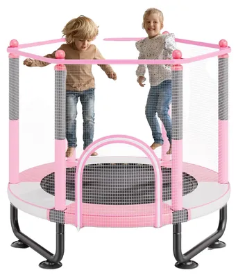 Immagine prodotto di VEVOR trampolino per bambini Trampolino da esterno Mini trampolino per il tempo libero 1545 mm per bambini piccoli Regalo di compleanno Giocattolo di Natale per bambini dai 3 anni in su Rosa