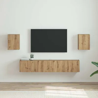 Produktbild von Maison Exclusive - TV-Wandschrank 2 stk. Kunsthandwerk Eiche Holzwerkstoff