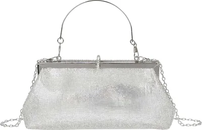 Produktbild von Gallantry, Abendtasche für Damen mit Strassoptik und Metallkette, Silber