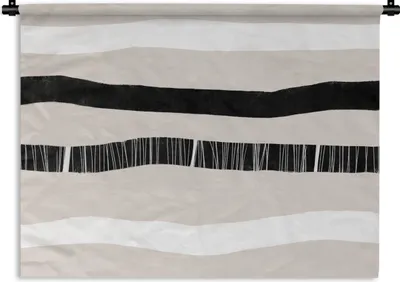 Produktbild von MuchoWow® Wandteppich Wandbehang Linie - Pastell - Minimalismus - Muster 60x45 cm Tapisserie Dekoration Wandtuch - Das Schlafzimmer