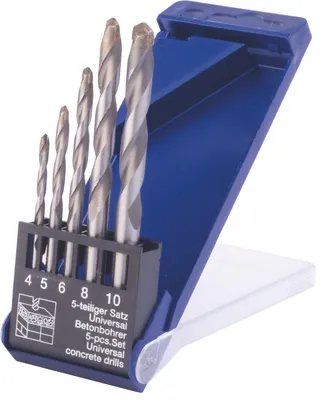 Produktbild von PTG HM RATIOLINE Universal-Betonbohrer 5-tlg. in Kunststoffkassette 4,0 - 5,0 - 6,0 - 8,0 - 10,0mm