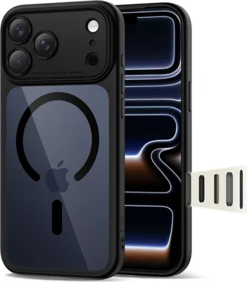 Produktbild von Tech-Protect 5906302333622, Cover, Apple, iPhone 17 Pro Max, 17,5 cm (6.9"), Schwarz, Transparent