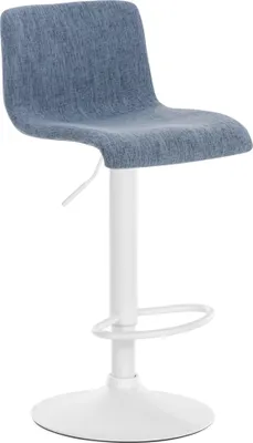 Produktbild von CLP Barhocker Hover mit Stoffbezug blau Material Gestell Metall matt weiss