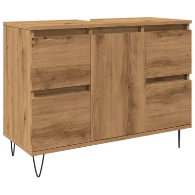 Obrázek produktu pro Koupelnová skříňka dub artisan 80 x 33 x 60 cm kompozitní dřevo