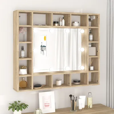 Produktbild von ZMH Spiegelschrank mit LED Sonoma-Eiche 91x15x76,5 cm