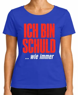Imagen del producto de Camiseta para mujer con el texto "Soy culpable, como siempre. Divertido, sarcástico". Color azul, talla XXL