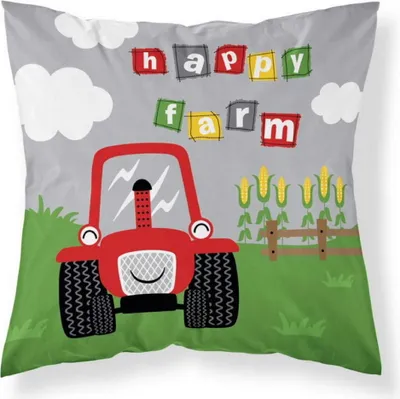 Produktbild von Baby Kissenbezug 40x40 Traktor Bauernhof BAUMWOLLE