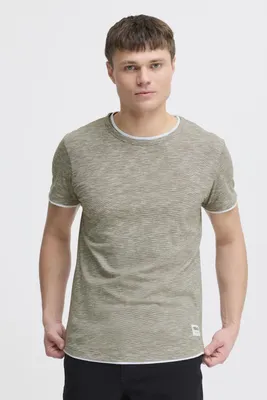 Produktbild von SOLID SDRigos Herren T-Shirt Kurzarm Shirt mit Rundhals-Ausschnitt im Double-Layer-Look 100% Baumwolle Regular fit