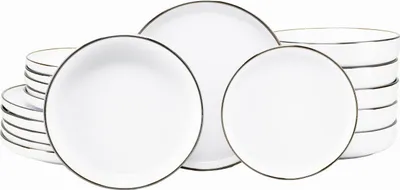 Produktbild von CreaTable, 24797, Nordic Festive Weiss, Tellerset 18-tlg, Steinzeug