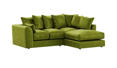 Produktbild von SLF24 - Rechtsseitiges Ecksofa Dillon Velvet - olivgrün - Kronos 17
