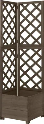 Produktbild von Eck-Spalier mit Pflanzkasten Grau 40x40x150cm Massivholz Tanne