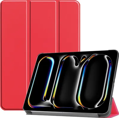 Produktbild von Mobigear Tri-Fold iPad Pro 11 Zoll (2024) Hülle Klapphülle - Rot