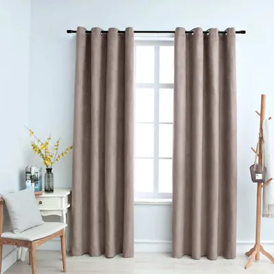Produktbild von The Living Store Verdunkelungsvorhänge mit Metallösen 2 Stk. Taupe 140x175 cm