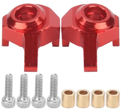 Produktbild von 2 Stück RC-Aluminium-Lenkhebel für Axial SCX24 90081 1/24 RC-Car-Upgrade-Teile, Rot