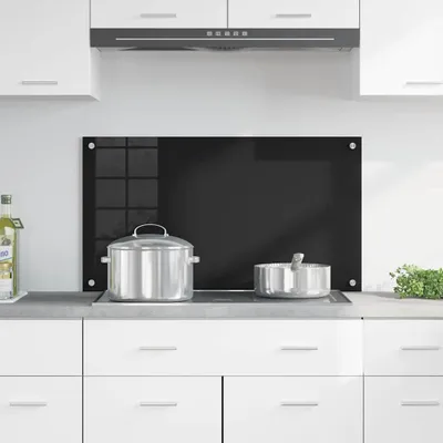 Produktbild von Stabli Küchenrückwand Schwarz 90 x 50cm Gehärtetes Glas - DE872918 - Küchenersatzteile