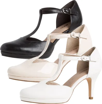 Produktbild von Tamaris Damen Pumps T-Steg Plateau 1-24463-28, Größe:40 EU, Farbe:Weiß