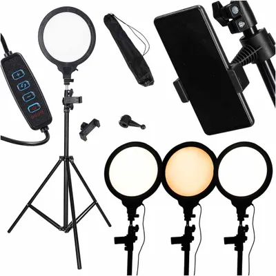 Obrázek produktu pro Studiová kruhová LED lampa ring kulatá pro natáčení 3 barvy světla panel