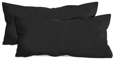 Productafbeelding van Set van 2 kussenslopen van katoen – jersey – zwart, ongeveer 40 x 80 cm