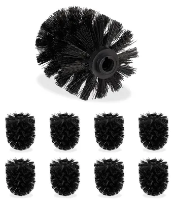 Produktbild von TRANKIELO® – Set mit 9 schwarzen Toilettenbürstenköpfen – Kunststoff, 12 mm Gewinde – Durchmesser: 8 cm