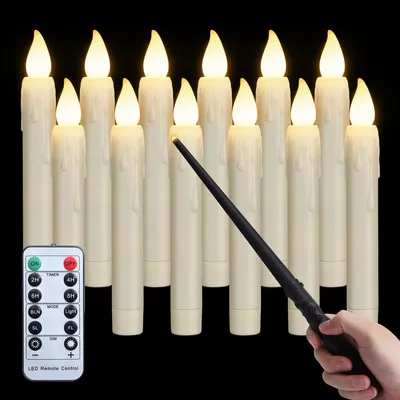 Produktbild von LED Kerzen schwebend Wunderstab Fernbedienung - 12 Stück - Mit Haken