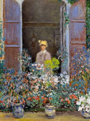 Produktbild von Claude Monet Kunstdruck Bild - Camille Monet Am Fenster, Argenteuil, 1873 (80 x 60 cm)