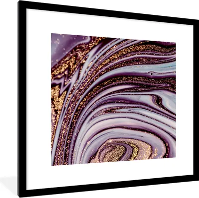 Produktbild von MuchoWow® Gerahmtes Poster Marmor - Rosa - Gold - Glitzer - Marmoroptik - Luxus 40x40 cm - Poster mit Schwarzem Bilderrahmen Wandposter Rahmen Foto Bilder - Poster - Plakat im Rahmen