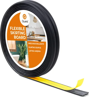 Obrázok produktu pre QUEST PVC ochranná lišta na konce a okraje, samolepiaca čierna 10/10 5 m