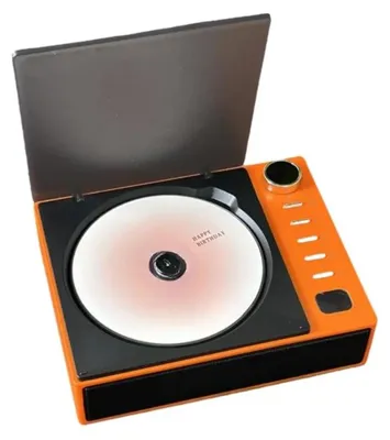 Obrázok produktu pre CD prehrávač – prenosný – kompaktný – Bluetooth – Hi-Fi stereo – USB/AUX – vstavané reproduktory – oranžový