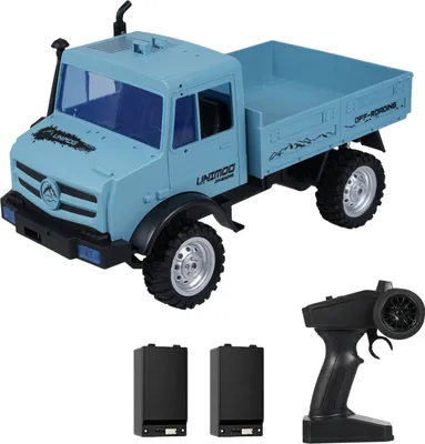 Obrázek produktu pro Dálkově ovládané terénní auto 1/16 2,4 GHz Dálkově ovládané auto 20 km/h Vysokorychlostní stoupací auto v originální velikosti Pohon zadních kol, modré, 2 baterie