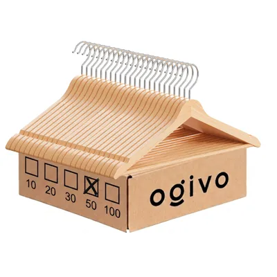Produktbild von OGIVO Kleiderbügel Holz, 50 stück Holzbügel Garderobenbügel Natur - 50 / Natur
