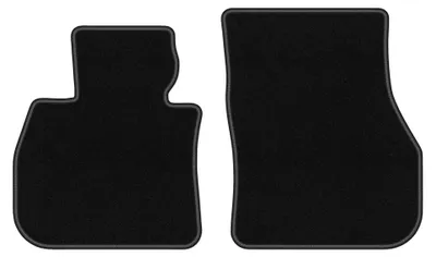 Produktbild von Velours-Fußmatten Vorne für BMW X1 U11 2022- (Crossover) – 2-tlg, Schwarz, passgenau – Wielganizator BASIC