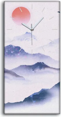 Produktbild von Wanduhr Leinwand Bild Uhr Geräuschlos 30x60 Kunst Tusche Landschafts Malerei - weiße Hände