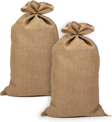 Zdjęcie produktu dla Zestaw 2 worków na ziemniaki, wykonanych z juty, o wymiarach 60 x 105 cm, gramatura 305 g/m², pojemność 50 kg, kolor naturalny