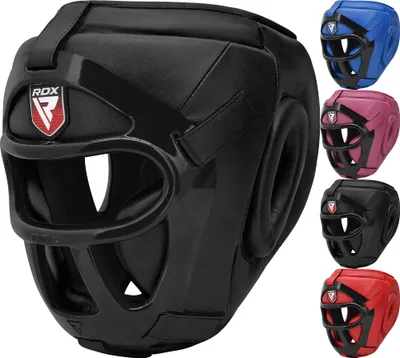 Produktbild von RDX Kopfschutz Boxen Gitter, Maya Hide Leder, MMA Kickboxen Kampfsport Thaiboxen Gesichtsschutz, Boxhelm Nasenschutz Muay Thai Taekwondo, Kopfschützer Training Head Guard Boxing Sparring Manner Damen
