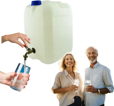 Produktbild von Anwicar Wasserkanister mit hahn - Wasser Kanister mit zapfhahn 20l - Camping Wassertank - Weiß