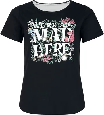 Produktbild von Alice In Wonderland T-Shirt Damen We Are All Mad schwarz S