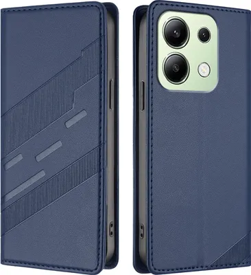 Produktbild von Hülle für Xiaomi Redmi Note 13 4G, Kunstleder Brieftaschen Handyhülle mit Kartenfach und Standfunktion Blau