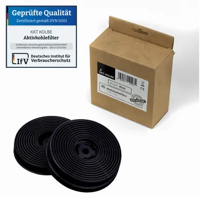 A cardboard box containing activated carbon filters for a range hood.