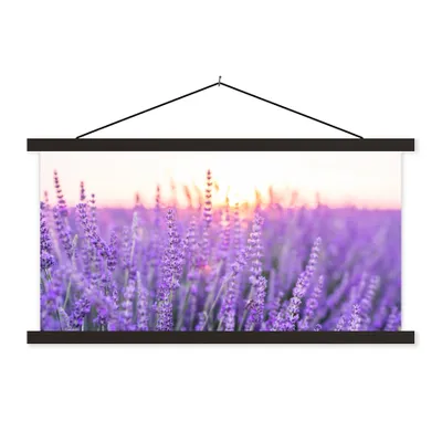 Produktbild von MuchoWow® Textilposter Lavendel - Nahaufnahme - Lila - Blumen 60x30 cm mit schwarzem Rahmen - Textilien