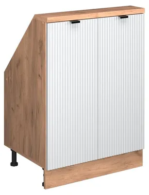 Produktbild von Dachschrägenschrank Vicco Rion Weiß Riffel 60 x 81.6 cm mit 2 Türen, Model 59731