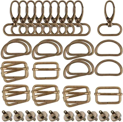 Productafbeelding van D-ringen Sets - Naai Accessoires - DIY Handwerk - Met Magnetische Sluiting - 40 Stuks - Brons