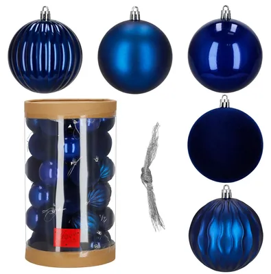 Productafbeelding van Kerstballen | 36 Stuks | 6,5 cm | Marineblauw