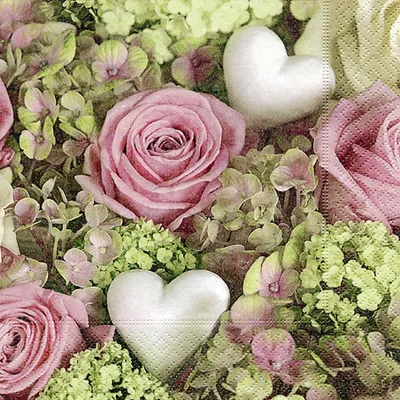 Produktbild von Paper+Design 200337 Lunchservietten Design "Herzen und Rosen"