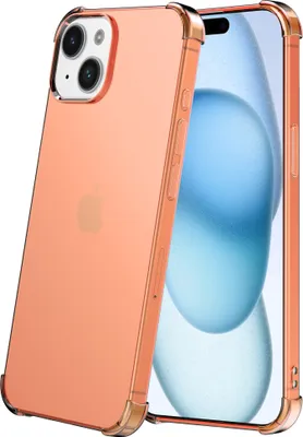 Image de Housse de téléphone portable adaptée à l'iPhone 15 - Housse transparente en silicone antichoc avec bumper - Rouge